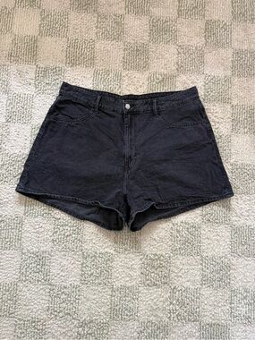 H&M Black Denim High-Waist Jean Shorts